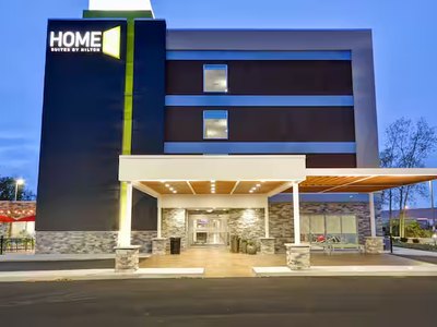 Home2 Suites by Hilton Maumee-Toledo exterior at dusk